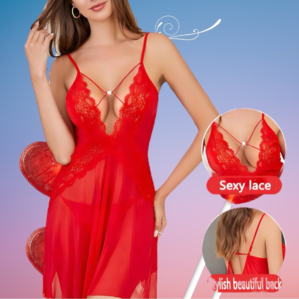 Sexy sassy red lingerie size 12 14 NEW chemise gown in pack! large soft